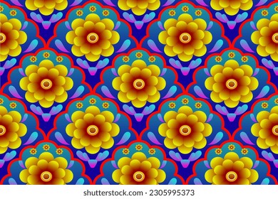 Abstract colorful floral seamless vector background, Design for ornament for fabric, wallpaper, packaging, print decoration, cloth, wrap