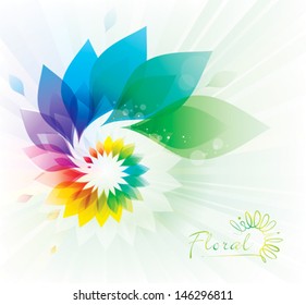 Abstract colorful floral swirl background.