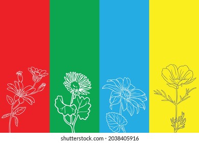Abstract colorful floral trendy design