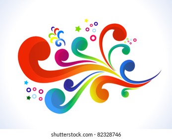 abstract colorful floral  vector illustration