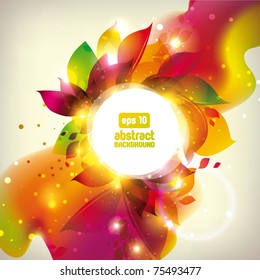 Abstract colorful flovers vector background