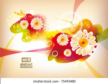 Abstract colorful flovers vector background