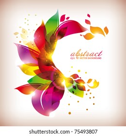 Abstract colorful flovers vector background