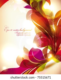 Abstract colorful flovers vector background