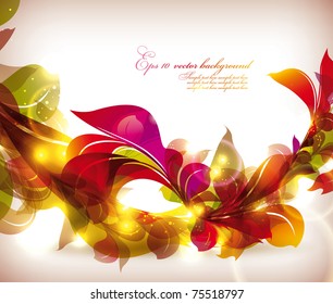 Abstract colorful flovers vector background
