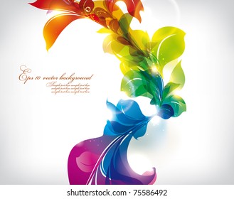 Abstract colorful flovers vector background
