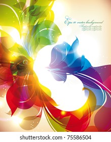 Abstract colorful flovers vector background