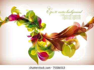 Abstract colorful flovers vector background