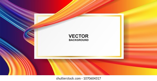 Abstract. colorful flow fabric background,  Wave shape and white frame on colorful color background , for  layout, leaflet, magazine ,brochure,page, poster. Vector illustration 
