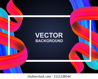 Abstract. colorful flow fabric background. Wave shape on black color background , for  layout, brochure,page, poster. Vector illustration