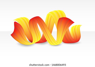 Abstract. colorful flow fabric on white background. Wave shape . Vector. 