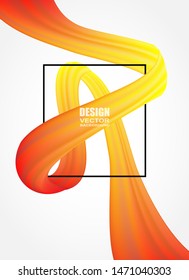 Abstract. colorful flow fabric on white background. Wave shape . Vector. 