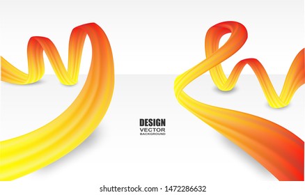 Abstract. colorful flow fabric on white background. Wave shape . Vector. 