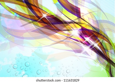 Abstract colorful flow on soft textured background.
