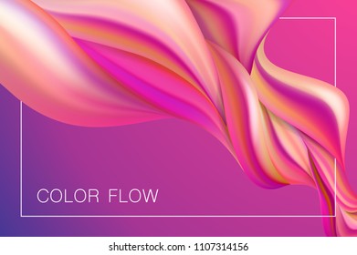 Abstract colorful flow poster. Wave liquid shape background. Graphic concept for your design project