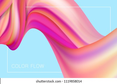 Abstract colorful flow poster. Wave liquid shape background. Graphic concept for your design project