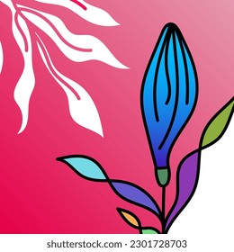 abstract colorful flower art background. floral style and summer theme design