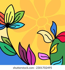 abstract colorful flower background design. floral style art and summer theme concept
