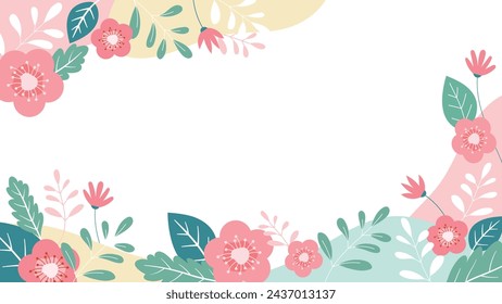 Abstract colorful flower background Vector design floral frame
