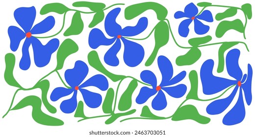 Abstract colorful flower background vector. Botanical wallpaper of flower, leaf branches. Floral design for banner, prints, decor, wall art, decoration.
