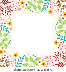 abstract colorful flower frame ornament background