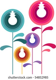 abstract colorful flower garden,  vector illustration
