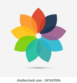 Abstract colorful flower logo template for your design