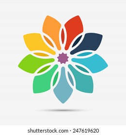 Abstract colorful flower logo template for your design