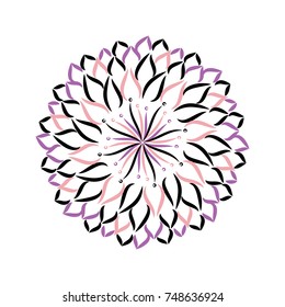 Abstract colorful flower mandala pattern, vector design