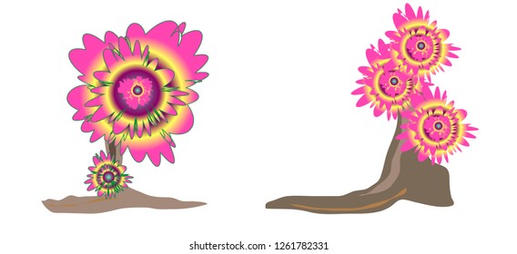 Abstract colorful  flower on the tree 