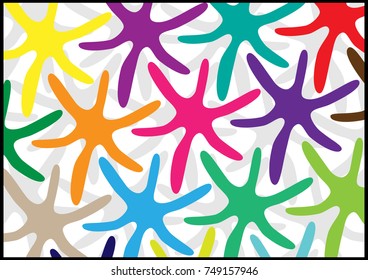 Abstract Colorful Flower pattern design - Illustration,Plant, Wallpaper, Decor, leaves, Painted Image