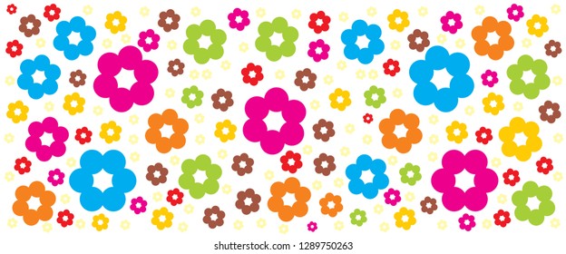 abstract colorful flower pattern with white background template vector