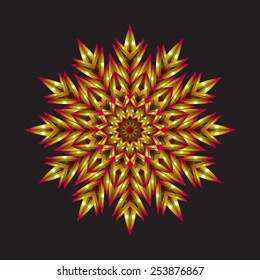 Abstract colorful flower, psychedelic star