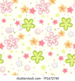 Abstract colorful flower spring pattern seamless vector
