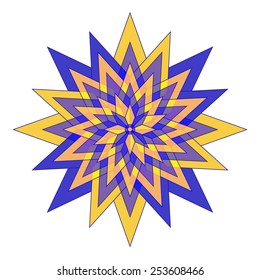 Abstract colorful flower star element