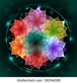 Resumen del fondo del vector floral colorido.