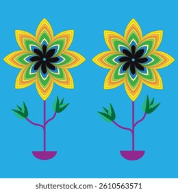 Abstract Colorful Flower Vector Design 