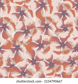 Abstract colorful flower vector pattern. Brown and orange geometric texture floral pattern.