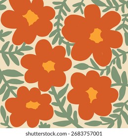 Abstract Colorful flower wild pattern. Hand- drawn Blooming spring and summer flowers.eps 10.