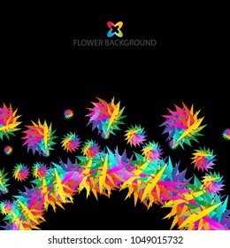 Abstract colorful flowers background template layout design