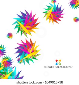 Abstract colorful flowers background template layout design