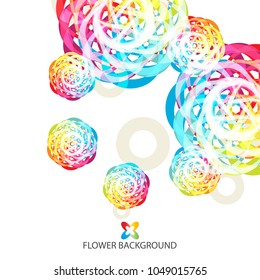 Abstract colorful flowers background template layout design