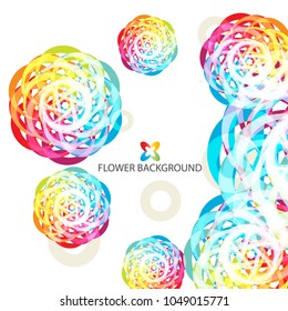 Abstract colorful flowers background template layout design