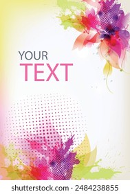 Abstract colorful Flowers background vector.