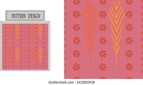 Abstract colorful flowers pattern design on bright background, use for wallpaper, template, banner, cover, fabric