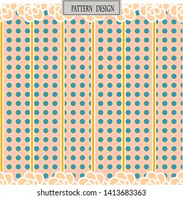Abstract colorful flowers pattern design on polka dot background, use for wallpaper, template, banner, cover, fabric