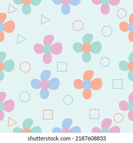 abstract colorful flowers seamless pattern premium vector