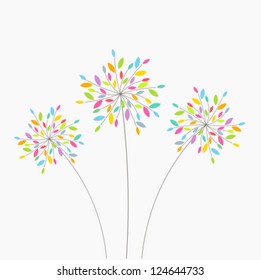 Abstract colorful flowers. Vector illustration