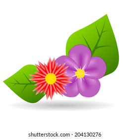 Abstract Colorful  Flowers. Vector Illustration