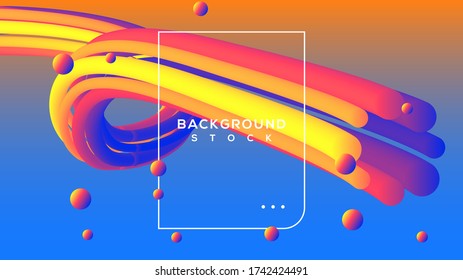 abstrakter farbiger fließender Hintergrund mit Verlauf. gewellt, flüssig, gelb, rot, blau, orange. geeignet für, Banner, Poster, Landing Page, Wallpaper, Home Screen, Theme. Vektor